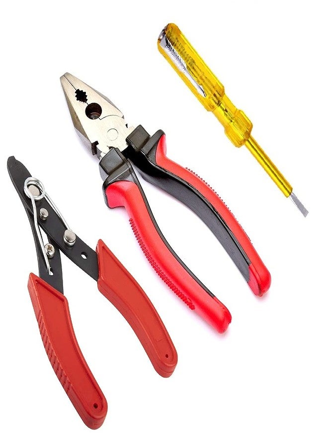 PILERMAN 8-Inch Combination Plier and 5-Inch Wire Stripper & Cutter and Analog Line Tester (HTK-3) - Image 1